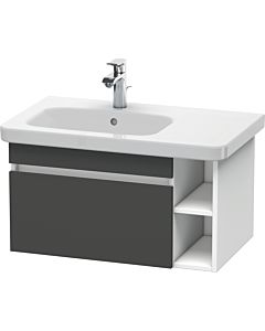 Duravit DuraStyle vanity unit DS639404918 73 x 44.8 cm, basin left, matt graphite / matt white, 2000 pull-out