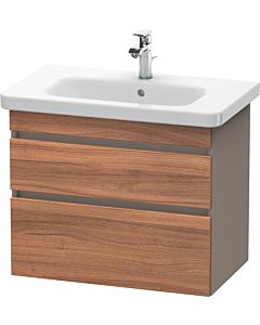 Duravit DuraStyle vanity unit DS648107943 73 x 44.8 cm, natural walnut / matt basalt, 2 drawers, wall-hung