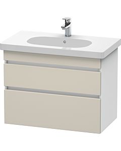 Duravit DuraStyle vasque match0 DS648409118 80 x 45,3 cm, taupe / blanc mat, 2 tiroirs, suspendu