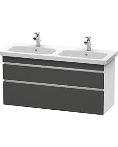 Duravit DuraStyle vanity unit DS649804918 123x44.8x61cm, 2 pull-outs, basin left / right, graphite matt / white matt