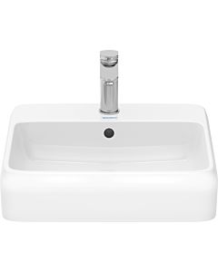 Duravit Qatego Aufsatzbecken 2385502027 mit Hahnlochbank, Hahnloch, Überlauf, Weiß Hochglanz