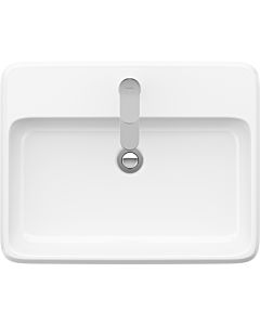 Duravit Qatego Aufsatzbecken 2385600027 mit Hahnlochbank, Hahnloch, Überlauf, Weiß Hochglanz