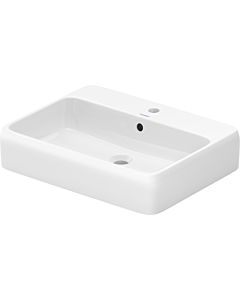 Vasque à poser Duravit Collection One 2385602027 avec plateforme percée pour robinetterie, trop-plein, blanc brillant