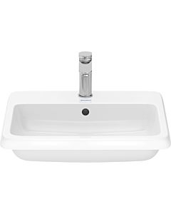 Duravit Qatego Einbauwaschtisch 2396550027 mit Hahnlochbank, Hahnloch, Überlauf, Weiß Hochglanz, 500mm