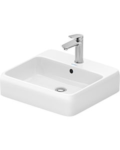 Duravit Qatego Aufsatzbecken 2385500027 mit Hahnlochbank, Hahnloch, Überlauf, Weiß Hochglanz