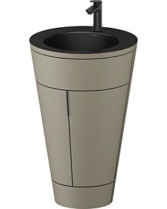 Duravit Starck 1 ,c-bonded set S19514OBD920010 poignée noir diamant, Céramique noir mat, éclairage intérieur, sur pied, gris pierre satiné mat, 864 x 560 x 605 mm