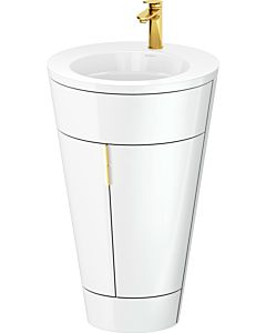 Duravit Starck 1 , ensemble c-bonded S19513O34850000 poignée or, Céramique Weiß Matt , Weiß Hochglanz sur pied , 864 x 560 x 605 mm