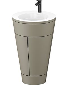 Duravit Starck 1 ,c-bonded set S19513OBD920010 poignée diamant noir, Céramique Weiß Matt , éclairage intérieur, sur pied, gris pierre satiné mat, 864 x 560 x 605 mm