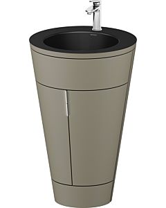 Duravit Starck 1 ,c-bonded set S19514O10920010 poignée chromée, Céramique noir mat, éclairage intérieur, sur pied, gris pierre satiné mat, 864 x 560 x 605 mm