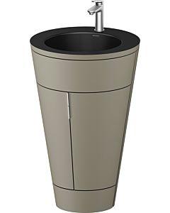 Duravit Starck 1 ,c-bonded set S19514O70920000 poignée en acier inoxydable, Céramique noir mat, sur pied, gris pierre satiné mat, 864 x 560 x 605 mm