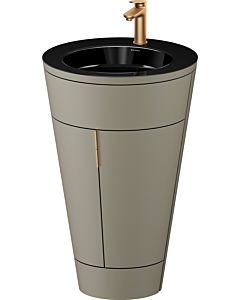 Duravit Starck 1 ,c-bonded set S19515O04920010 poignée bronze, Céramique noir mat, éclairage intérieur, sur pied, gris pierre satiné mat, 864 x 560 x 605 mm