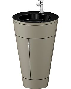 Duravit Starck 1 ,c-bonded set S19515O10920000 poignée chromée, Céramique noir mat, sur pied, gris pierre satiné mat, 864 x 560 x 605 mm