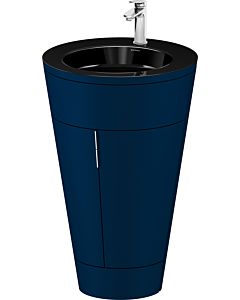 Duravit Starck 1,c-bonded Set S19515O10980010 Griff Chrom, Keramik Schwarz Matt, Innenbeleuchtung, bodenstehend, Nachtblau Seidenmatt, 864 x 560 x 605 mm