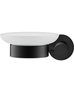 Duravit D-Code porte-savon 0099174600 position gauche, Ø108 mm, noir mat, suspendu au mur