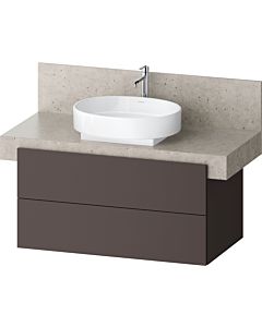 Meuble sous-vasque Duravit BA50340JGIG0000 mural, 100 x 57 x 52,2 cm, texturé marron ardoise, 2 tiroirs