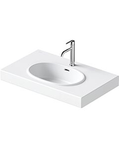 Duravit Balcoon washbasin 241280AC00 80 x 48 cm, white satin finish, with tap hole, overflow, tap hole platform