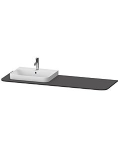 console de lavabo Duravit Happy D.2 Plus HP031HL8080 160x55cm, avec découpe 2000 , vasque à gauche, graphite super mat