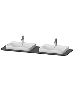 Duravit Happy D.2 washbasin console HP032HB8080 160 x 55 cm, with 2 cutouts, graphite supermatt