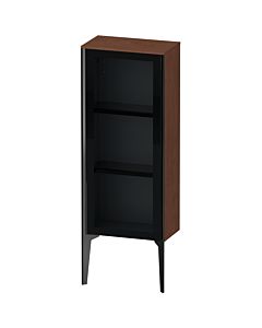 Duravit XViu Halbhochschrank XV1360LB213 40x24x89cm, Glastür, schwarz matt, Tür links, amerikanischer nussbaum