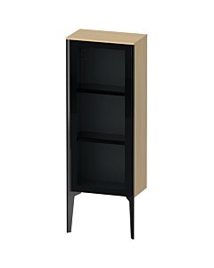 Duravit haut moyen XViu XV1360RB271 40x24x89cm, porte en verre, noir mat, porte à droite, chêne méditerranéen