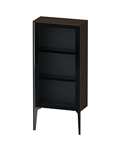 Duravit XViu Halbhochschrank XV1361LB269 50x24x89cm, Glastür, schwarz matt, Tür links, nussbaum gebürstet