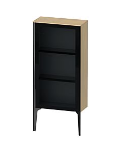 Duravit XV1361LB271 50x24x89cm, porte en verre, noir mat, porte à gauche, chêne méditerranéen