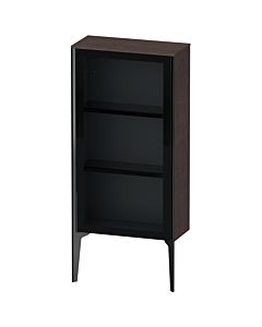 Duravit XViu Halbhochschrank XV1361LB272 50x24x89cm, Glastür, schwarz matt, Tür links, eiche dunkel gebürstet