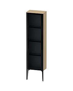 Duravit high cabinet XV1365LB271 40x24x133cm, glass door, black matt, door on the left, Mediterranean oak