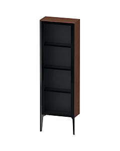 Duravit XViu Halbhochschrank XV1366RB213 50x24x133cm, Glastür, schwarz matt, Tür rechts, amerikanischer nussbaum