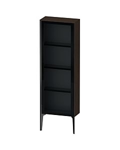 Duravit XViu Halbhochschrank XV1366RB269 50x24x133cm, Glastür, schwarz matt, Tür rechts, nussbaum gebürstet