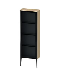 Duravit high cabinet XV1366RB271 50x24x133cm, glass door, black matt, door on the right, Mediterranean oak