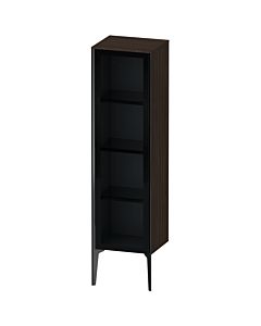 Duravit high cabinet XV1367LB269 40x36x133cm, glass door, matt black, door on the left, brushed walnut