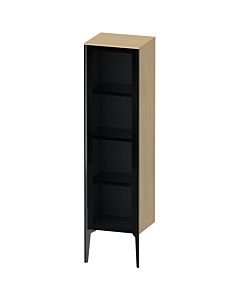 Duravit high cabinet XV1367LB271 40x36x133cm, glass door, black matt, door on the left, Mediterranean oak