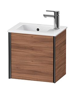 Duravit XViu Waschtisch-Unterschrank XV4024LB279 41x29x40cm, wandhängend, schwarz matt, Anschlag links, nussbaum natur