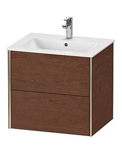Duravit XViu vanity unit XV41250B113 61 x 56 x 48 cm, American walnut, 2 drawers, wall-hung, matt champagne