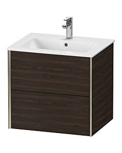 Duravit Meuble sous-vasque XViu XV41250B169 61 x 56 x 48 cm, noyer brossé, 2 tiroirs, suspendu, champagne mat