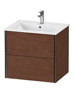 Duravit XViu vanity unit XV41250B213 61 x 56 x 48 cm, American walnut, 2 drawers, wall-hung, matt black
