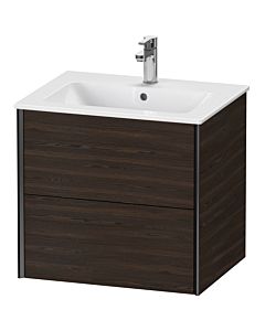 Duravit Meuble sous-vasque XViu XV41250B269 61 x 56 x 48 cm, noyer brossé, 2 tiroirs, suspendu, noir mat