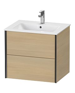 Duravit Meuble sous-vasque XViu XV41250B271 61 x 56 x 48 cm, chêne méditerranéen, 2 tiroirs, suspendu, noir mat