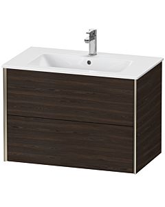 Duravit Meuble sous-vasque XViu XV41260B169 81 x 56 x 48 cm, noyer brossé, 2 tiroirs, suspendu, champagne mat