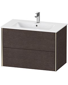Duravit XViu Waschtisch-Unterschrank XV41260B172 81 x 56 x 48 cm, eiche dunkel gebürstet, 2 Schubkästen, wandhängend, champagner matt