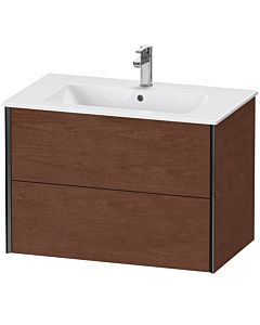 Duravit XViu Waschtisch-Unterschrank XV41260B213 81 x 56 x 48 cm, amerikanischer nussbaum, 2 Schubkästen, wandhängend, schwarz matt