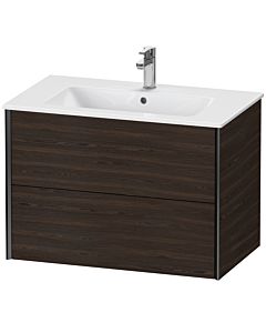 Duravit Meuble sous-vasque XViu XV41260B269 81 x 56 x 48 cm, noyer brossé, 2 tiroirs, suspendu, noir mat