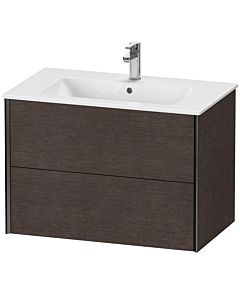 Duravit Meuble sous-vasque XViu XV41260B272 81 x 56 x 48 cm, chêne foncé brossé, 2 tiroirs, suspendu, noir mat
