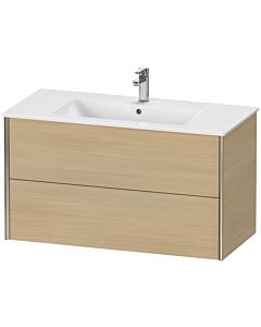Duravit Meuble sous-vasque XViu XV41270B171 101 x 56 x 48 cm, chêne méditerranéen, 2 tiroirs, suspendu, champagne mat