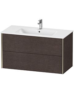 Duravit XViu Waschtisch-Unterschrank XV41270B172 101 x 56 x 48 cm, eiche dunkel gebürstet, 2 Schubkästen, wandhängend, champagner matt
