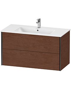 Duravit XViu vanity unit XV41270B213 101 x 56 x 48 cm, American walnut, 2 drawers, wall-hung, matt black