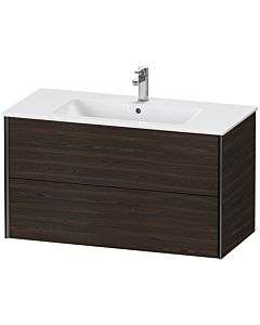 Duravit Meuble sous-vasque XViu XV41270B269 101 x 56 x 48 cm, noyer brossé, 2 tiroirs, suspendu, noir mat