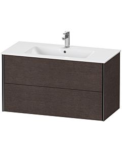 Duravit XViu Waschtisch-Unterschrank XV41270B272 101 x 56 x 48 cm, eiche dunkel gebürstet, 2 Schubkästen, wandhängend, schwarz matt