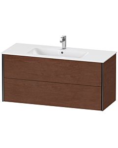 Duravit Meuble sous-vasque XViu XV41280B213 121 x 56 x 48 cm, noyer américain, 2 tiroirs, suspendu, noir mat